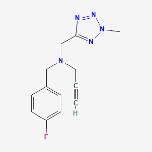 molecular formula C13H14FN5 B2447096 [(4-fluorophenyl)methyl][(2-methyl-2H-1,2,3,4-tetrazol-5-yl)methyl](prop-2-yn-1-yl)amine CAS No. 1808687-58-2
