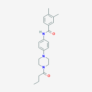 molecular formula C23H29N3O2 B244710 N-[4-(4-butanoylpiperazin-1-yl)phenyl]-3,4-dimethylbenzamide 