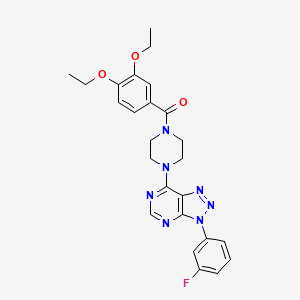 molecular formula C25H26FN7O3 B2447100 (3,4-diethoxyphenyl)(4-(3-(3-fluorophenyl)-3H-[1,2,3]triazolo[4,5-d]pyrimidin-7-yl)piperazin-1-yl)methanone CAS No. 920387-48-0