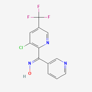 molecular formula C12H7ClF3N3O B2447108 [3-Chloro-5-(trifluoromethyl)-2-pyridinyl](3-pyridinyl)methanone oxime CAS No. 339106-34-2
