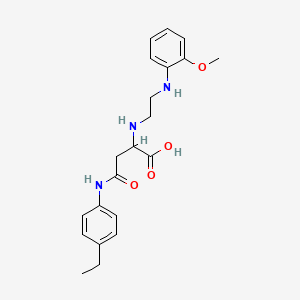 molecular formula C21H27N3O4 B2447111 4-((4-Ethylphenyl)amino)-2-((2-((2-methoxyphenyl)amino)ethyl)amino)-4-oxobutanoic acid CAS No. 1047995-04-9