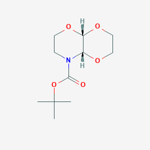 molecular formula C11H19NO5 B2447117 Tert-butyl (4aR,8aS)-2,3,4a,6,7,8a-hexahydro-[1,4]dioxino[2,3-b][1,4]oxazine-8-carboxylate CAS No. 2408937-09-5