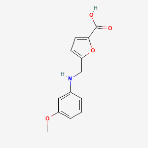 molecular formula C13H13NO4 B2447119 5-{[(3-Methoxyphenyl)amino]methyl}furan-2-carboxylic acid CAS No. 944890-41-9