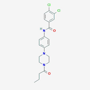 molecular formula C21H23Cl2N3O2 B244712 N-[4-(4-butanoylpiperazin-1-yl)phenyl]-3,4-dichlorobenzamide 