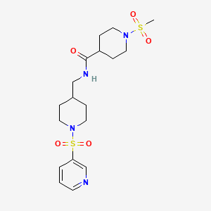 molecular formula C18H28N4O5S2 B2447127 1-(methylsulfonyl)-N-((1-(pyridin-3-ylsulfonyl)piperidin-4-yl)methyl)piperidine-4-carboxamide CAS No. 1797852-97-1