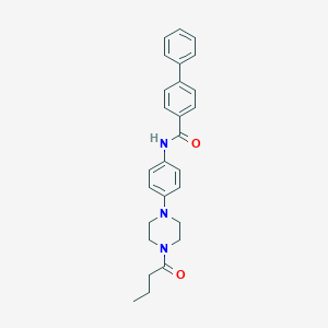 molecular formula C27H29N3O2 B244713 N-[4-(4-butanoylpiperazin-1-yl)phenyl]biphenyl-4-carboxamide 