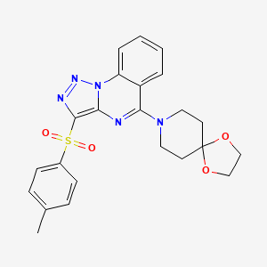 molecular formula C23H23N5O4S B2447131 5-(1,4-Dioxa-8-azaspiro[4.5]dec-8-yl)-3-[(4-methylphenyl)sulfonyl][1,2,3]triazolo[1,5-a]quinazoline CAS No. 893271-32-4