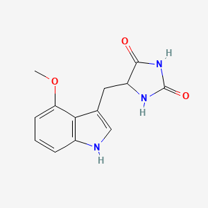 molecular formula C13H13N3O3 B2447132 5-((4-甲氧基-1h-吲哚-3-基)甲基)咪唑烷-2,4-二酮 CAS No. 2102408-76-2
