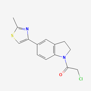 molecular formula C14H13ClN2OS B2447133 2-chloro-1-[5-(2-methyl-1,3-thiazol-4-yl)-2,3-dihydro-1H-indol-1-yl]ethan-1-one CAS No. 940271-56-7