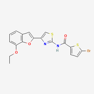 molecular formula C18H13BrN2O3S2 B2447136 5-bromo-N-(4-(7-ethoxybenzofuran-2-yl)thiazol-2-yl)thiophene-2-carboxamide CAS No. 921569-87-1