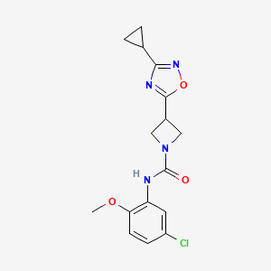 molecular formula C16H17ClN4O3 B2447138 N-(5-chloro-2-methoxyphenyl)-3-(3-cyclopropyl-1,2,4-oxadiazol-5-yl)azetidine-1-carboxamide CAS No. 1351620-38-6