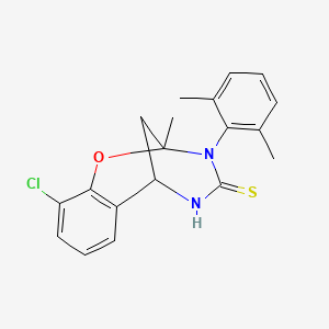 molecular formula C19H19ClN2OS B2447148 10-chloro-3-(2,6-dimethylphenyl)-2-methyl-5,6-dihydro-2H-2,6-methanobenzo[g][1,3,5]oxadiazocine-4(3H)-thione CAS No. 893789-16-7