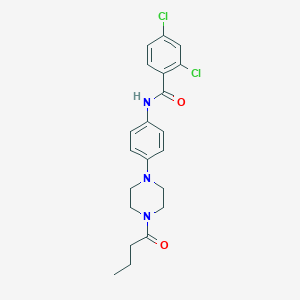 molecular formula C21H23Cl2N3O2 B244715 N-[4-(4-butanoylpiperazin-1-yl)phenyl]-2,4-dichlorobenzamide 