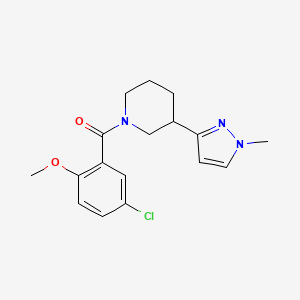 molecular formula C17H20ClN3O2 B2447151 (5-chloro-2-methoxyphenyl)(3-(1-methyl-1H-pyrazol-3-yl)piperidin-1-yl)methanone CAS No. 2034609-84-0