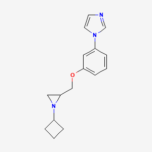 molecular formula C16H19N3O B2447155 1-[3-[(1-Cyclobutylaziridin-2-yl)methoxy]phenyl]imidazole CAS No. 2411287-42-6