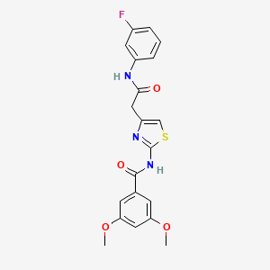 molecular formula C20H18FN3O4S B2447156 N-(4-(2-((3-fluorophenyl)amino)-2-oxoethyl)thiazol-2-yl)-3,5-dimethoxybenzamide CAS No. 941898-87-9