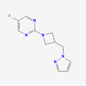 5-fluoro-2-{3-[(1H-pyrazol-1-yl)methyl]azetidin-1-yl}pyrimidine