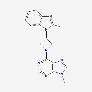 molecular formula C17H17N7 B2447165 9-Methyl-6-[3-(2-methylbenzimidazol-1-yl)azetidin-1-yl]purine CAS No. 2380185-99-7