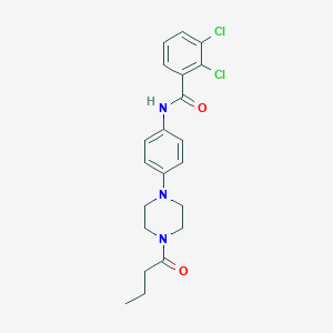 molecular formula C21H23Cl2N3O2 B244717 N-[4-(4-butanoylpiperazin-1-yl)phenyl]-2,3-dichlorobenzamide 