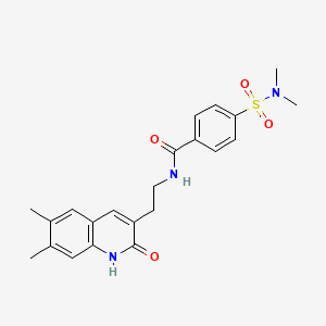 molecular formula C22H25N3O4S B2447188 N-[2-(6,7-dimethyl-2-oxo-1H-quinolin-3-yl)ethyl]-4-(dimethylsulfamoyl)benzamide CAS No. 851403-23-1