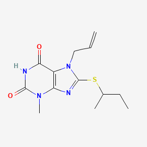 molecular formula C13H18N4O2S B2447190 8-Butan-2-ylsulfanyl-3-methyl-7-prop-2-enylpurine-2,6-dione CAS No. 330182-30-4