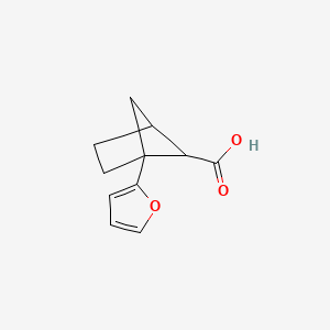 molecular formula C11H12O3 B2447191 1-(Furan-2-yl)bicyclo[2.1.1]hexane-5-carboxylic acid CAS No. 2167496-52-6