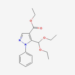 molecular formula C17H22N2O4 B2447193 ethyl 5-(diethoxymethyl)-1-phenyl-1H-pyrazole-4-carboxylate CAS No. 57397-75-8