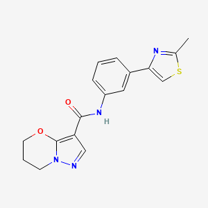 molecular formula C17H16N4O2S B2447197 N-(3-(2-methylthiazol-4-yl)phenyl)-6,7-dihydro-5H-pyrazolo[5,1-b][1,3]oxazine-3-carboxamide CAS No. 1428351-12-5