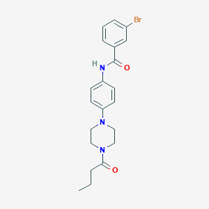 molecular formula C21H24BrN3O2 B244720 3-bromo-N-[4-(4-butanoylpiperazin-1-yl)phenyl]benzamide 