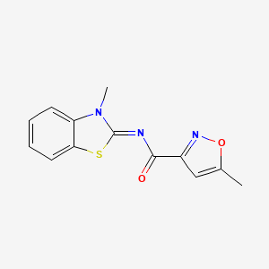 molecular formula C13H11N3O2S B2447200 5-methyl-N-(3-methyl-2,3-dihydro-1,3-benzothiazol-2-ylidene)-1,2-oxazole-3-carboxamide CAS No. 941954-05-8
