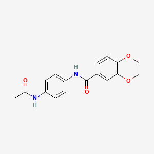 molecular formula C17H16N2O4 B2447201 N-(4-acetamidophenyl)-2,3-dihydro-1,4-benzodioxine-6-carboxamide CAS No. 461039-00-9