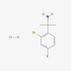 molecular formula C9H12BrClFN B2447213 2-(2-Bromo-4-fluorophenyl)propan-2-amine;hydrochloride CAS No. 2580248-51-5
