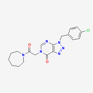 molecular formula C19H21ClN6O2 B2447214 6-(2-(azepan-1-yl)-2-oxoethyl)-3-(4-chlorobenzyl)-3H-[1,2,3]triazolo[4,5-d]pyrimidin-7(6H)-one CAS No. 847383-62-4