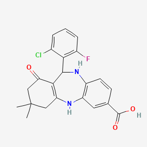 6-(2-chloro-6-fluorophenyl)-9,9-dimethyl-7-oxo-6,8,10,11-tetrahydro-5H-benzo[b][1,4]benzodiazepine-2-carboxylic acid