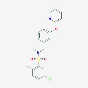 molecular formula C19H17ClN2O3S B2447220 5-chloro-2-methyl-N-(3-(pyridin-2-yloxy)benzyl)benzenesulfonamide CAS No. 1704613-64-8