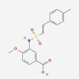 molecular formula C17H17NO5S B2447224 4-甲氧基-3-[2-(4-甲基苯基)乙烯磺酰胺基]苯甲酸 CAS No. 1394798-14-1