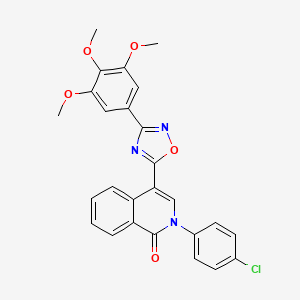 molecular formula C26H20ClN3O5 B2447226 2-(4-chlorophenyl)-4-[3-(3,4,5-trimethoxyphenyl)-1,2,4-oxadiazol-5-yl]isoquinolin-1(2H)-one CAS No. 1326830-98-1