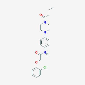 molecular formula C22H26ClN3O3 B244723 N-[4-(4-butanoylpiperazin-1-yl)phenyl]-2-(2-chlorophenoxy)acetamide 