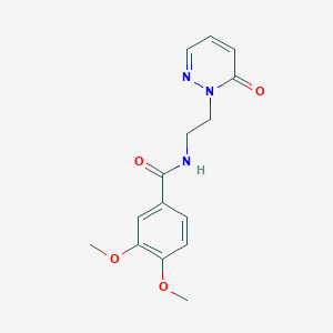 molecular formula C15H17N3O4 B2447232 3,4-dimethoxy-N-(2-(6-oxopyridazin-1(6H)-yl)ethyl)benzamide CAS No. 1049549-93-0