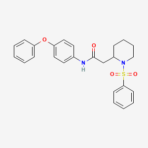 N-(4-phenoxyphenyl)-2-(1-(phenylsulfonyl)piperidin-2-yl)acetamide