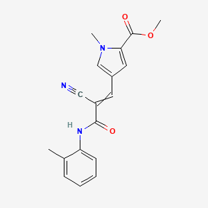 molecular formula C18H17N3O3 B2447246 methyl 4-{2-cyano-2-[(2-methylphenyl)carbamoyl]eth-1-en-1-yl}-1-methyl-1H-pyrrole-2-carboxylate CAS No. 1808890-63-2