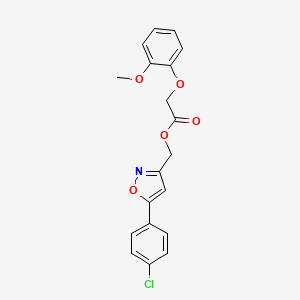 (5-(4-Chlorophenyl)isoxazol-3-yl)methyl 2-(2-methoxyphenoxy)acetate