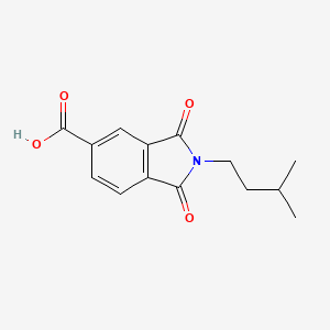 molecular formula C14H15NO4 B2447267 2-(3-methylbutyl)-1,3-dioxo-2,3-dihydro-1H-isoindole-5-carboxylic acid CAS No. 496913-99-6