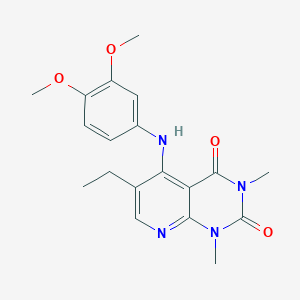 molecular formula C19H22N4O4 B2447274 5-((3,4-dimethoxyphenyl)amino)-6-ethyl-1,3-dimethylpyrido[2,3-d]pyrimidine-2,4(1H,3H)-dione CAS No. 942008-25-5