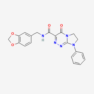 N-(benzo[d][1,3]dioxol-5-ylmethyl)-4-oxo-8-phenyl-4,6,7,8-tetrahydroimidazo[2,1-c][1,2,4]triazine-3-carboxamide