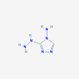 molecular formula C2H6N6 B2447294 3-Hydrazino-4H-1,2,4-triazol-4-amine CAS No. 6421-06-3