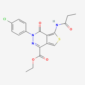 Ethyl 3-(4-chlorophenyl)-4-oxo-5-(propanoylamino)thieno[3,4-d]pyridazine-1-carboxylate