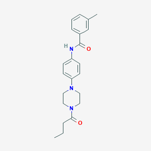 molecular formula C22H27N3O2 B244730 N-[4-(4-butanoylpiperazin-1-yl)phenyl]-3-methylbenzamide 