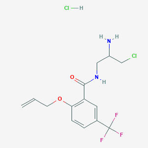 N-(2-Amino-3-chloropropyl)-2-prop-2-enoxy-5-(trifluoromethyl)benzamide;hydrochloride