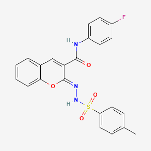 (Z)-N-(4-fluorophenyl)-2-(2-tosylhydrazono)-2H-chromene-3-carboxamide